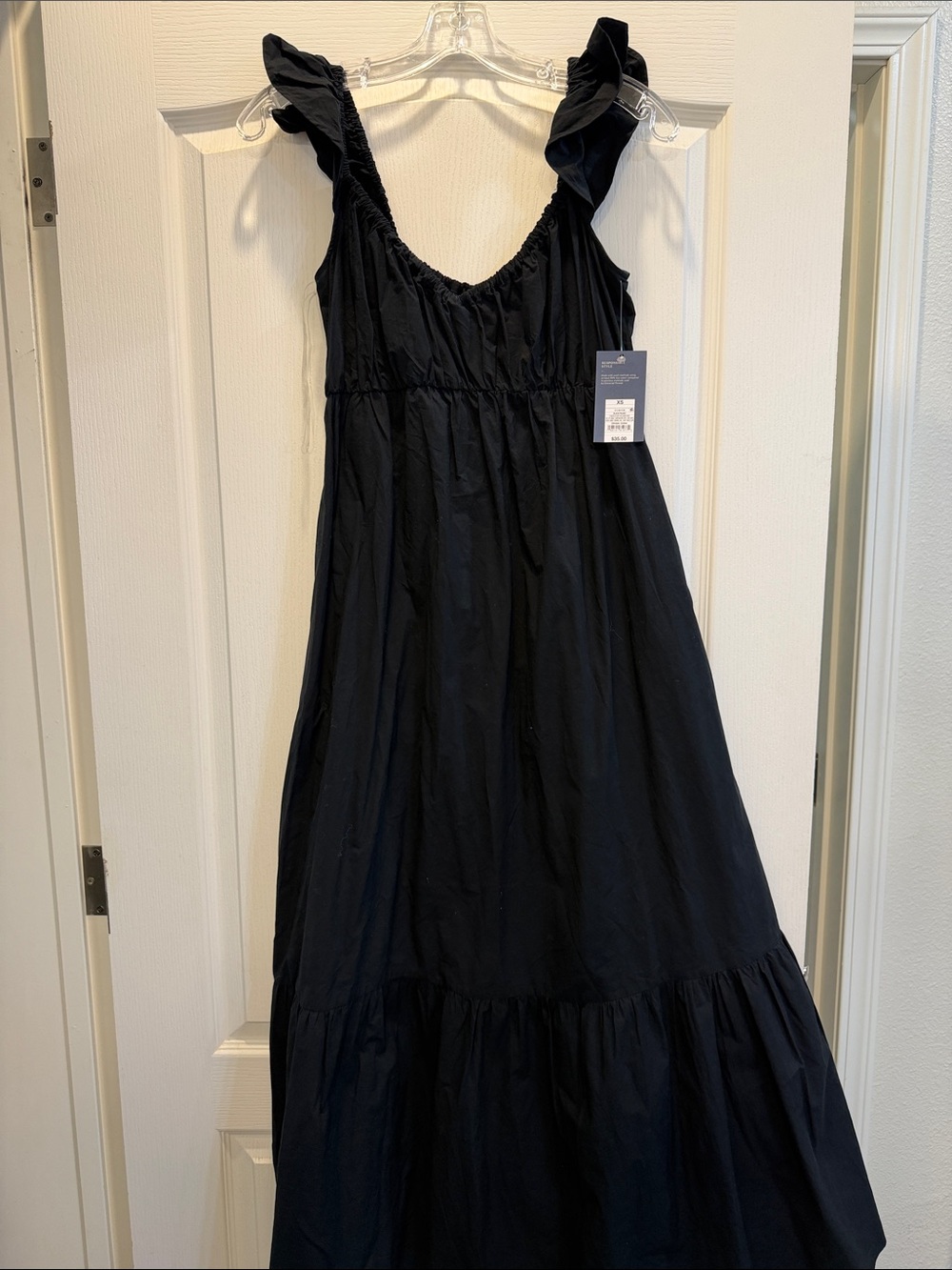 Universal Thread Black Ruffle Strap Maxi Dress